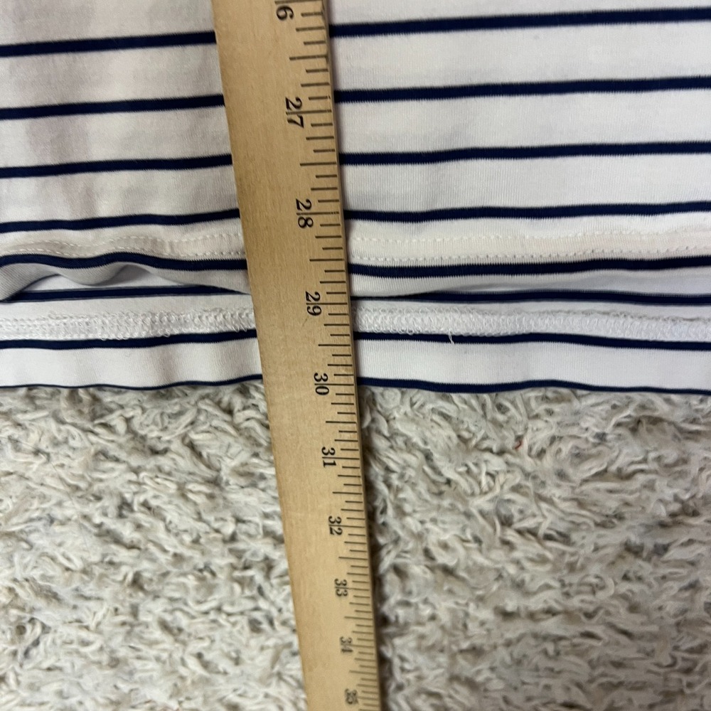 Stitch Cotton Polo Shirt Mens XL White Blue Stripe Stretch Golf Preppy - Picture 3 of 7